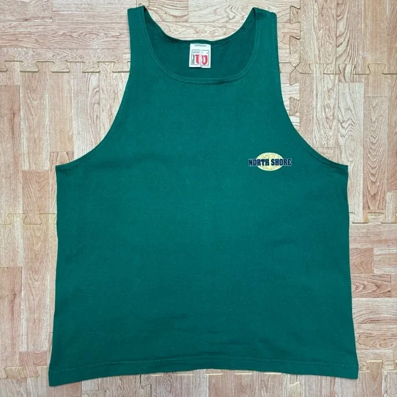 VTG Wilson North Shore Hawaii Surfing Tank Top Large Green Sleeveless Shirt RARE - Picture 4 of 15
